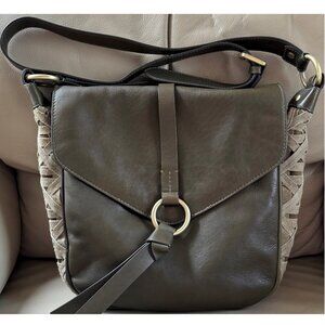 Nanette Lepore Olive Green Genuine Leather Suede Crossbody Flap Bag